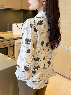 1. Women Relaxed Fit Fit Printed Button Down Collar Casual Shirt