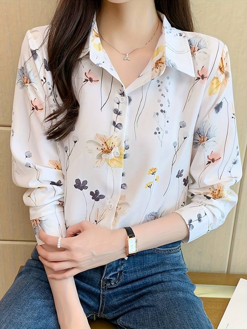 Women Printed Regular Fit Shirt with Full Sleeves