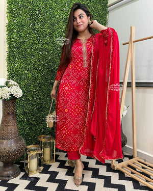 1. Women Cotton Rayon Kurta Pant Dupatta Set