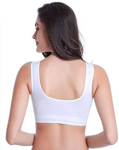 Women's Nylon & Cotton Non Padded Non-Wired Sports Bra Combo of 3