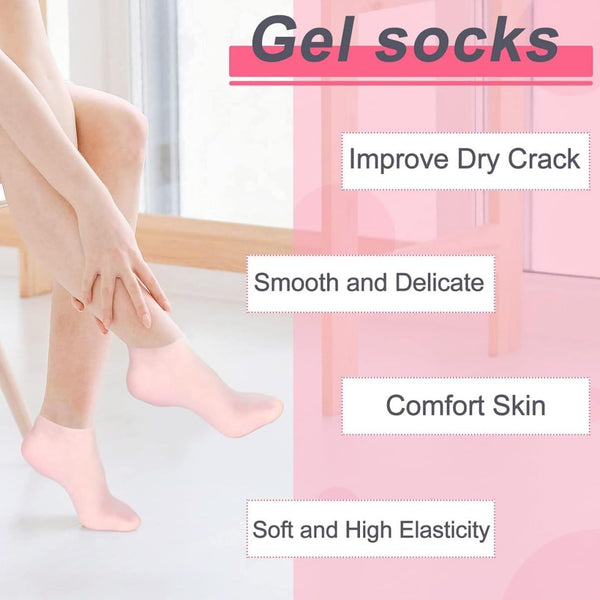 Women's Silicone Heel Socks Moisturizing Silicone Gel Socks Feet Protector Cracked Heel Repair Socks