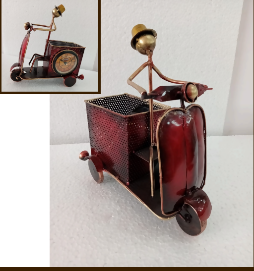 Vintage Scooter Design Metal Pen Stand – Creative Desk Organizer | Unique Office & Home Decor Gift